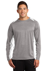 Sport-Tek Men's Long Sleeve Heather Colorblock Contender Tee