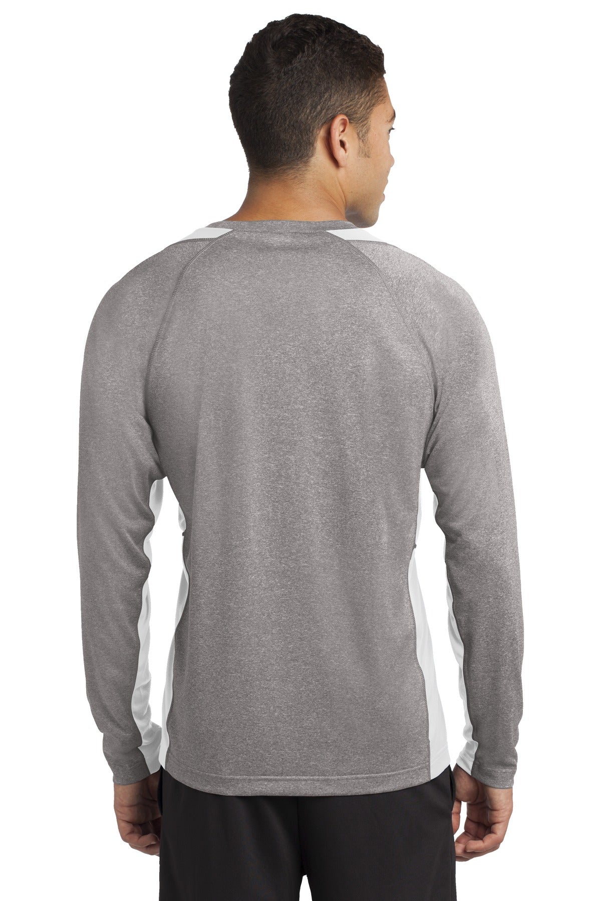 Sport-Tek Men's Long Sleeve Heather Colorblock Contender Tee