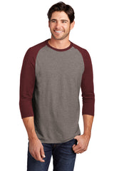 District Men's Perfect Tri 3/4-Sleeve Raglan. DM136 District