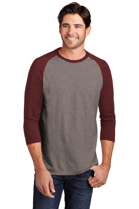 District Men's Perfect Tri 3/4-Sleeve Raglan. DM136 District