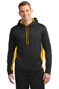 Sport-Tek Men's Sport-Wick Fleece Colorblock Hooded Pullover