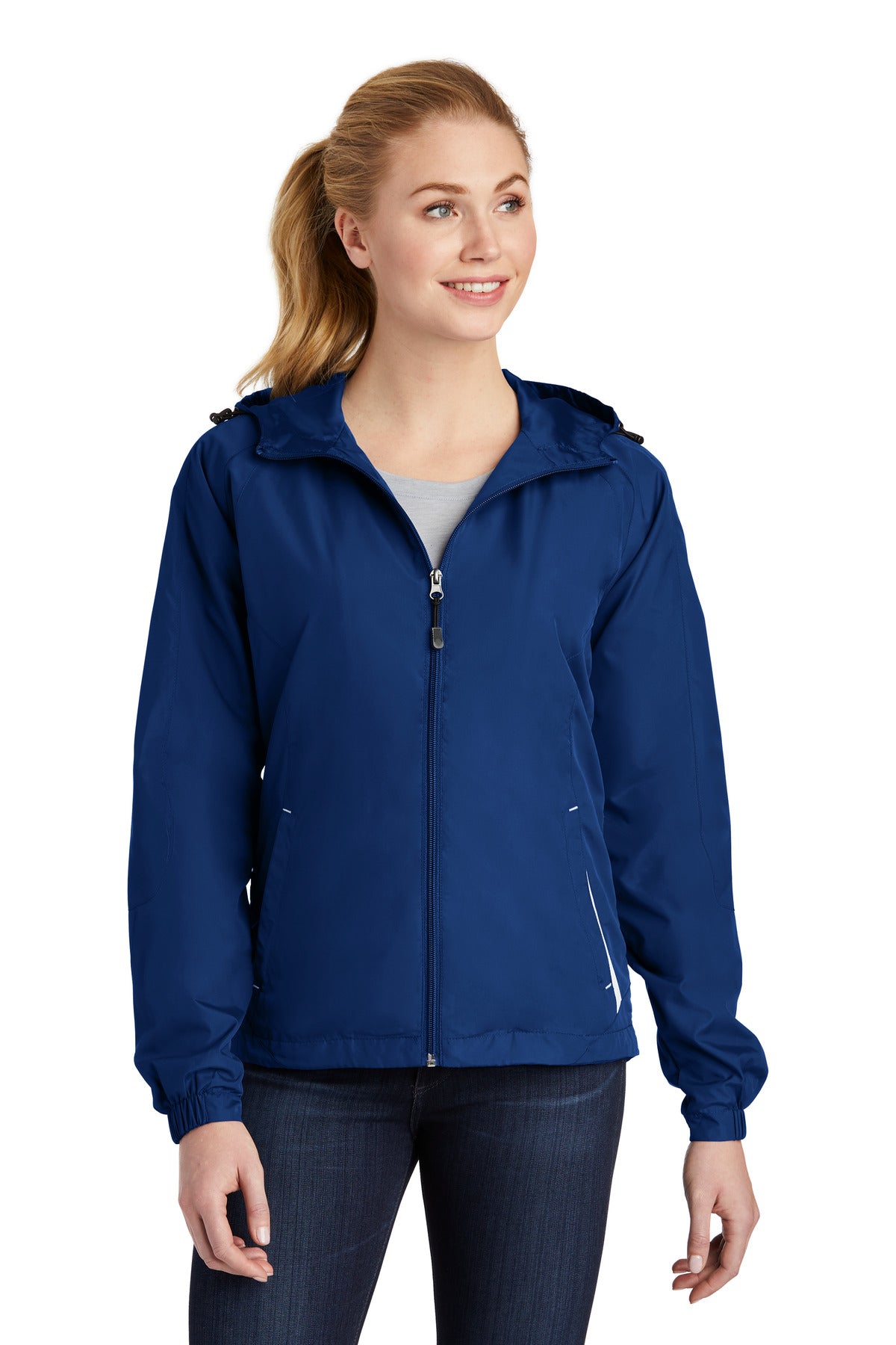 Sport-Tek Women's Colorblock Hooded Raglan Jacket