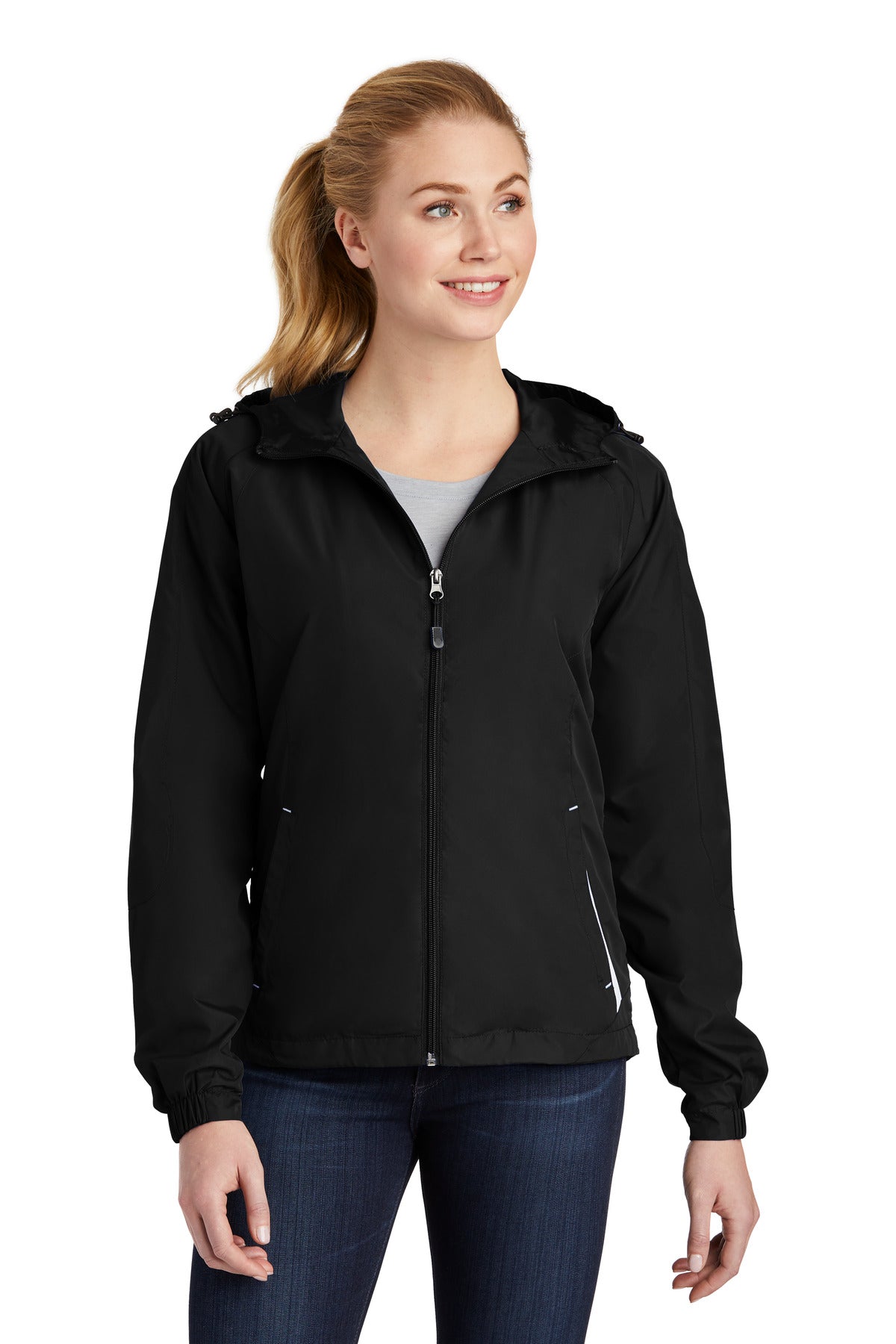 Sport-Tek Women's Colorblock Hooded Raglan Jacket