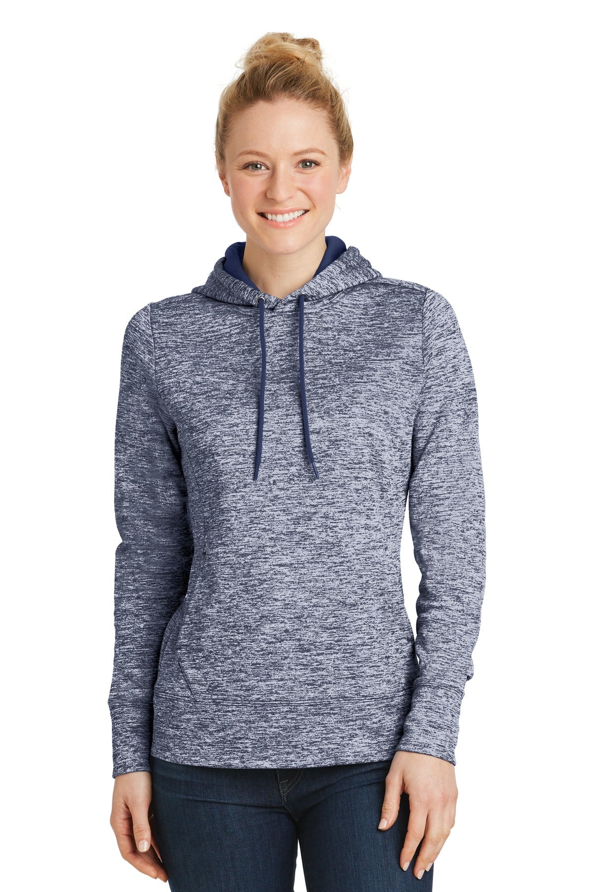 Sport-Tek Women's PosiCharge Electric Heather Fleece Hooded Pullover LST225