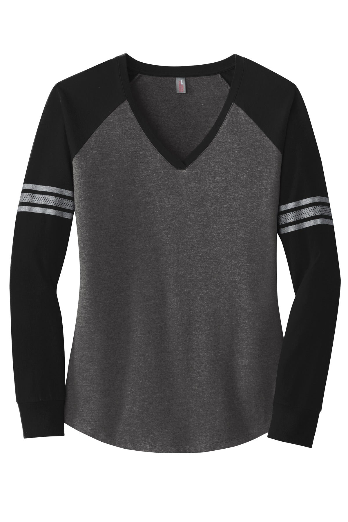 District Women's Game Long Sleeve V-Neck Tee. DM477 District