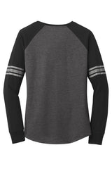 District Women's Game Long Sleeve V-Neck Tee. DM477 District