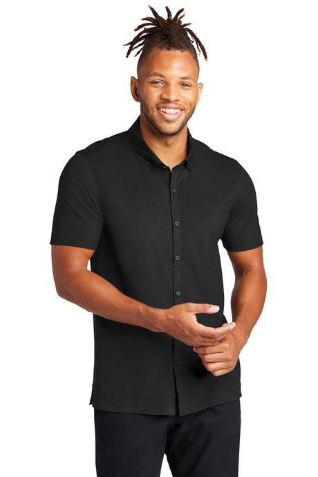 MERCER+METTLE Stretch Pique Full-Button Polo MM1006 Mercer+Mettle