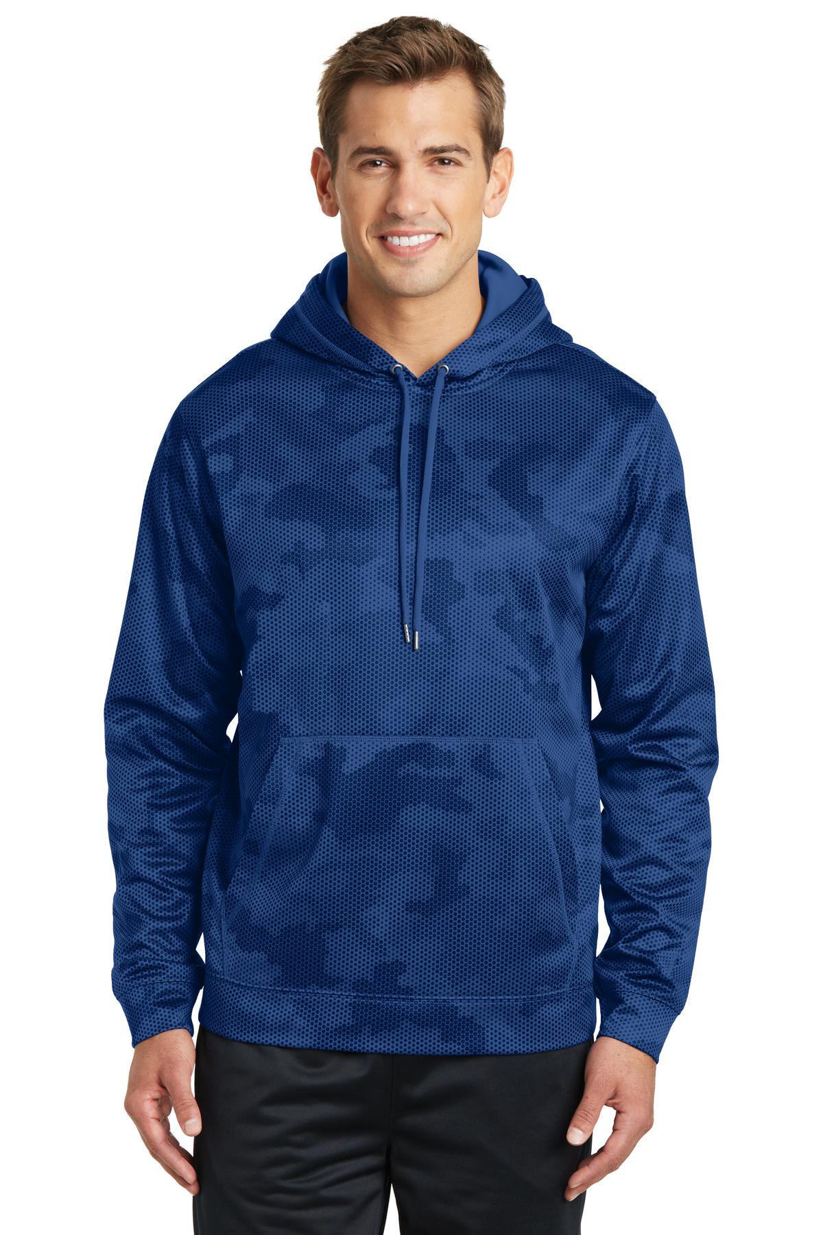 Sport-Tek Men's Sport-Wick CamoHex Fleece Hooded Pullover