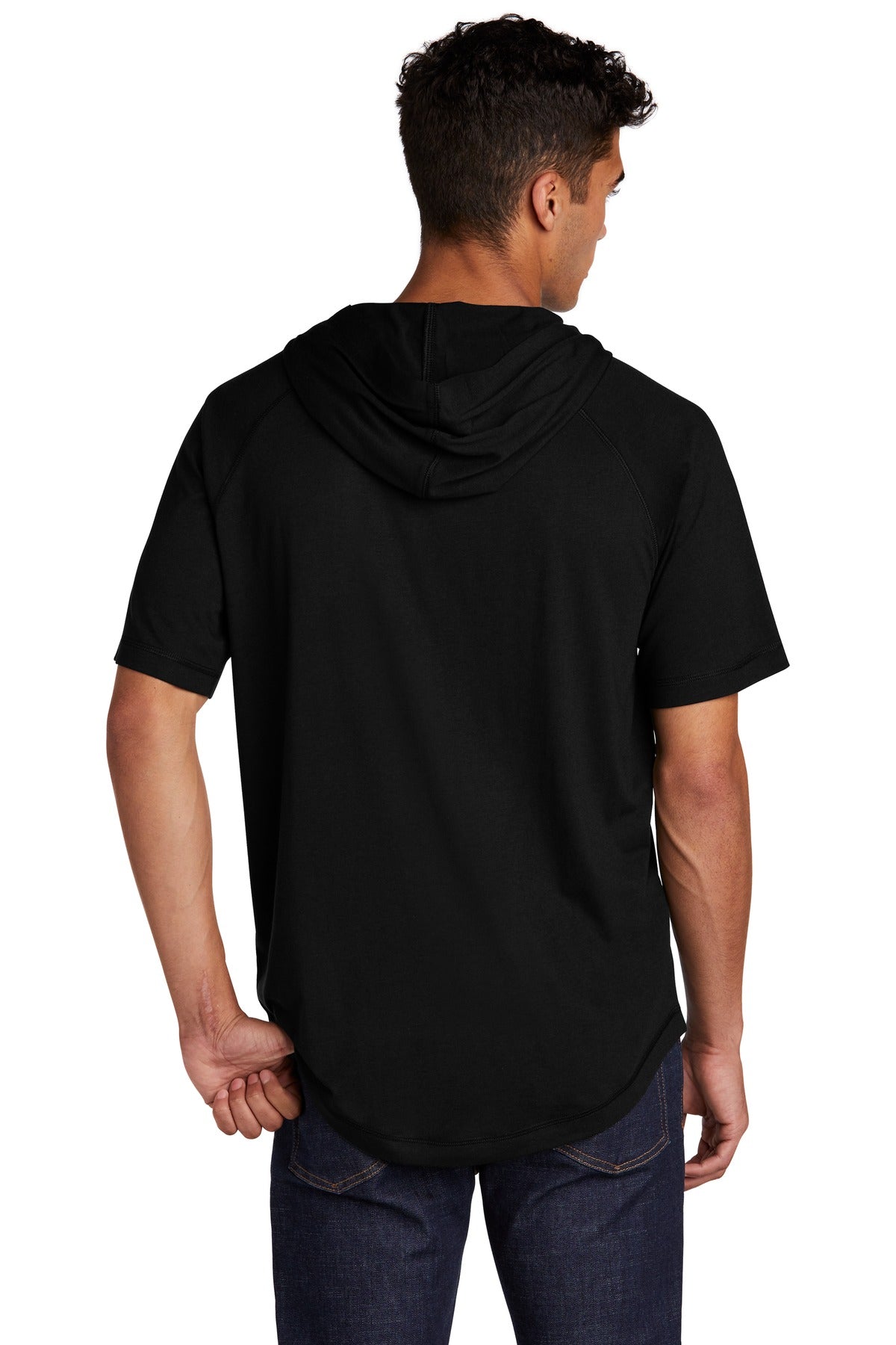 Sport-Tek Men's PosiCharge Tri-Blend Wicking Short Sleeve Hoodie