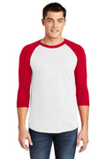 American Apparel Men's Poly-Cotton 3/4-Sleeve Raglan T-Shirt American Apparel