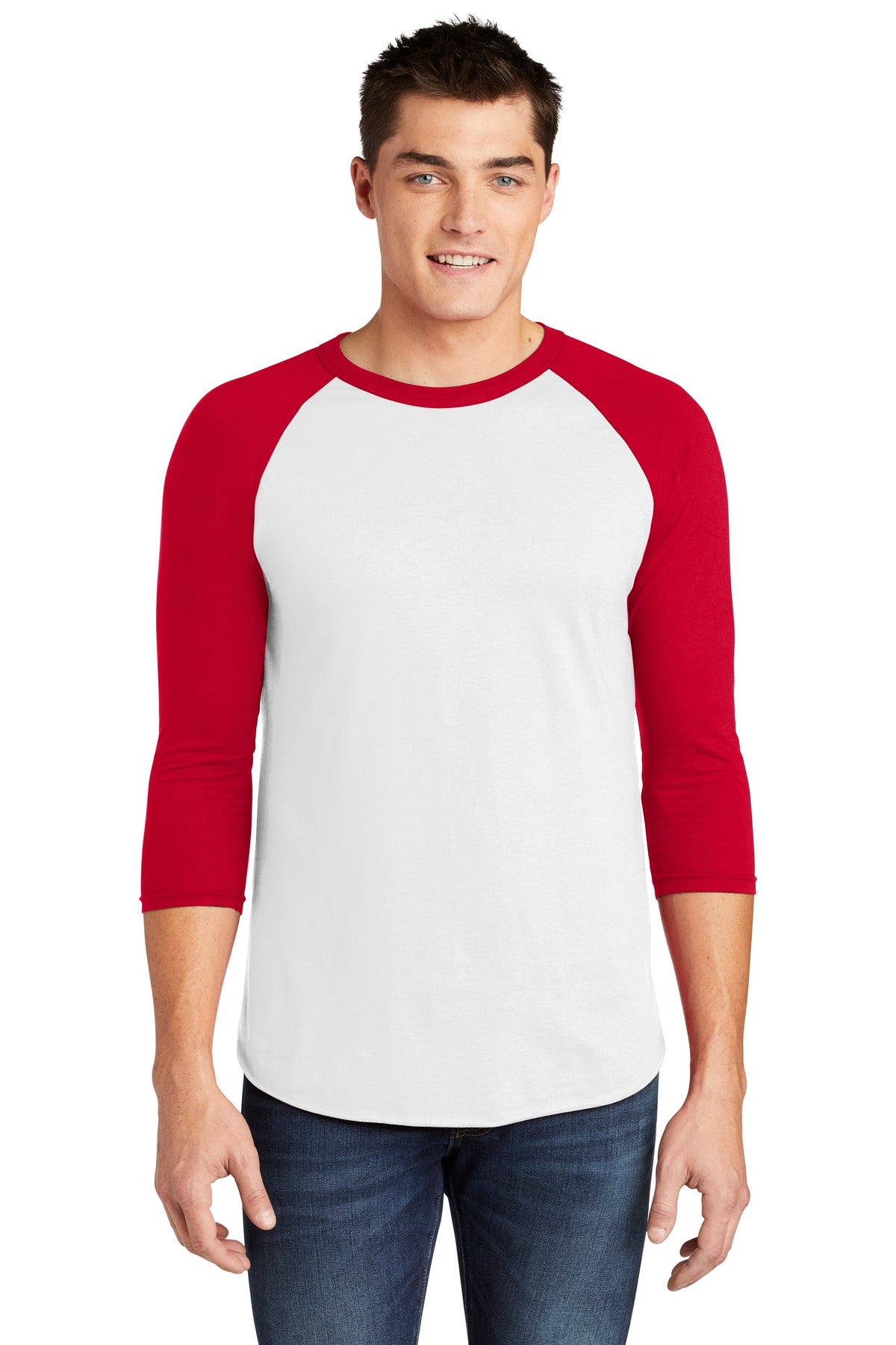 American Apparel Men's Poly-Cotton 3/4-Sleeve Raglan T-Shirt American Apparel