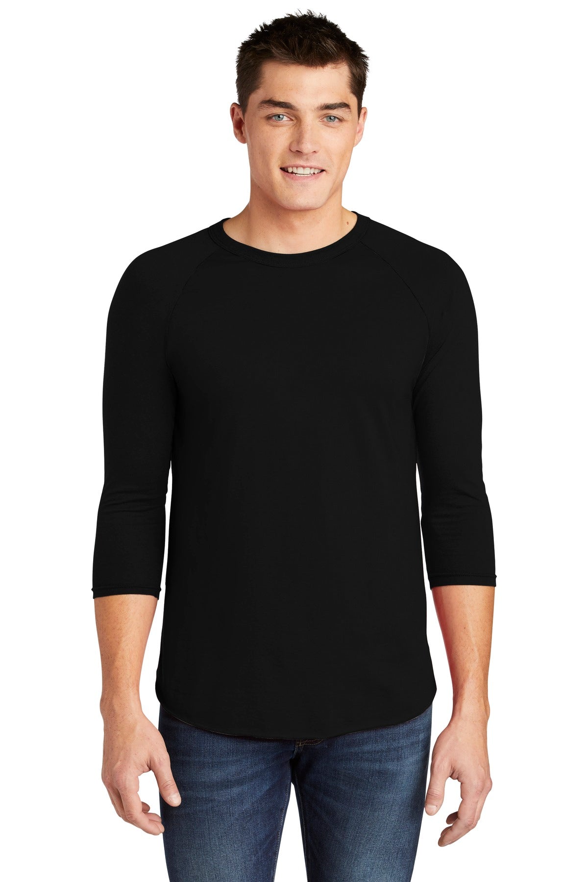 American Apparel Men's Poly-Cotton 3/4-Sleeve Raglan T-Shirt American Apparel
