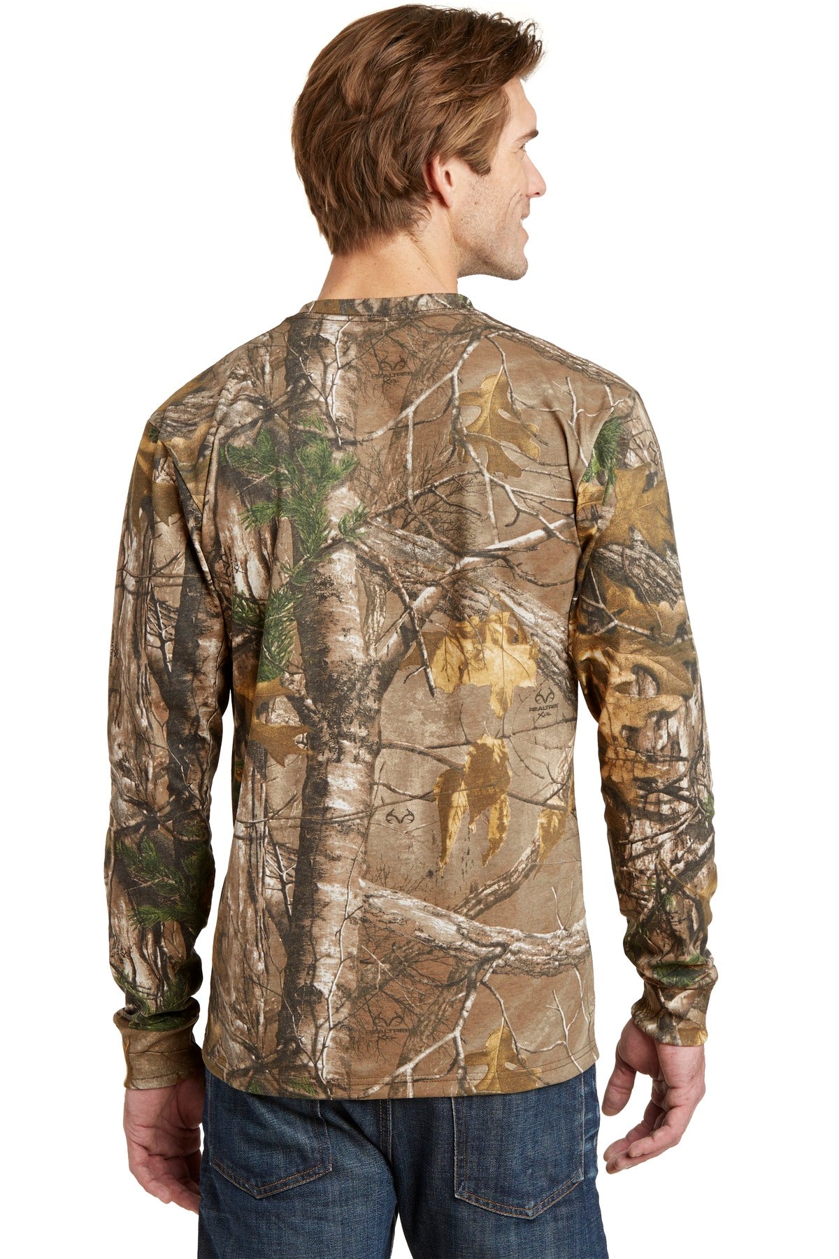 Russell Outdoors Men's Realtree Long Sleeve Explorer 100% Cotton T-Shirt with Pocket S020R Russell Outdoors