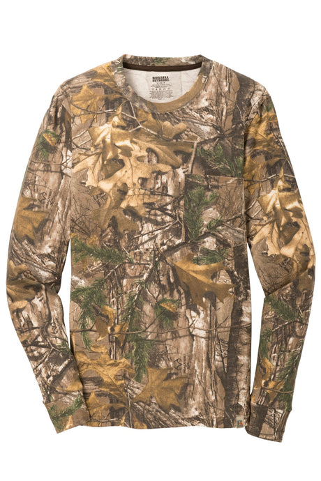 Russell Outdoors Men's Realtree Long Sleeve Explorer 100% Cotton T-Shirt with Pocket S020R Russell Outdoors