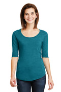 Anvil Ladies Tri-Blend Deep Scoop Neck 1/2-Sleeve Tee. 6756L Anvil