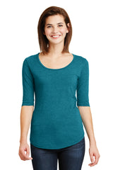 Anvil Ladies Tri-Blend Deep Scoop Neck 1/2-Sleeve Tee. 6756L Anvil