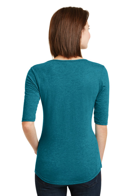 Anvil Ladies Tri-Blend Deep Scoop Neck 1/2-Sleeve Tee. 6756L Anvil