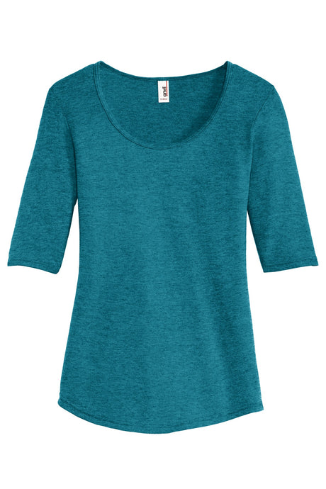 Anvil Ladies Tri-Blend Deep Scoop Neck 1/2-Sleeve Tee. 6756L Anvil