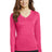 Sport-Tek Women's Long Sleeve Heather Contender V-Neck Tee LST360LS Womens Apparel Shirts & Tops