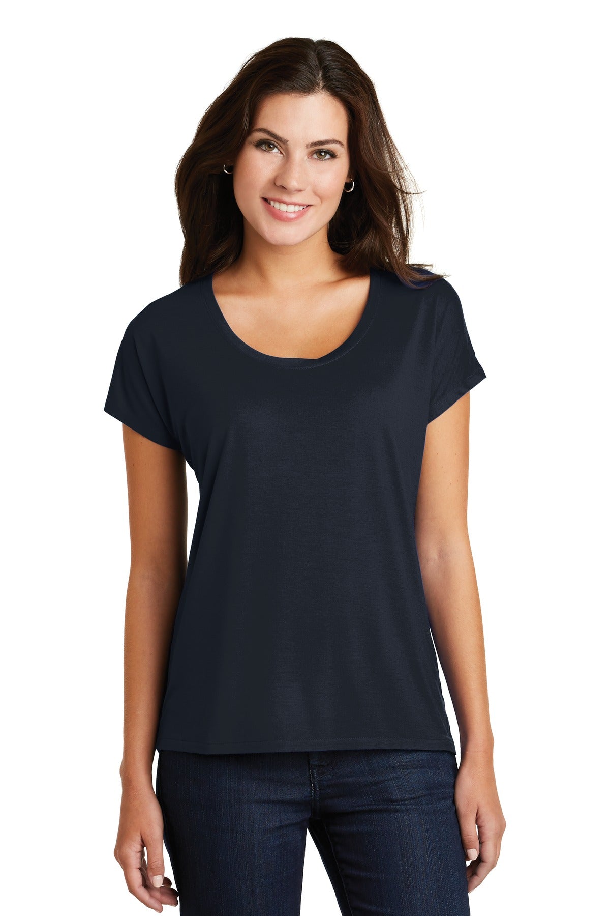 District Women's Drapey Dolman Tee. DM412 District