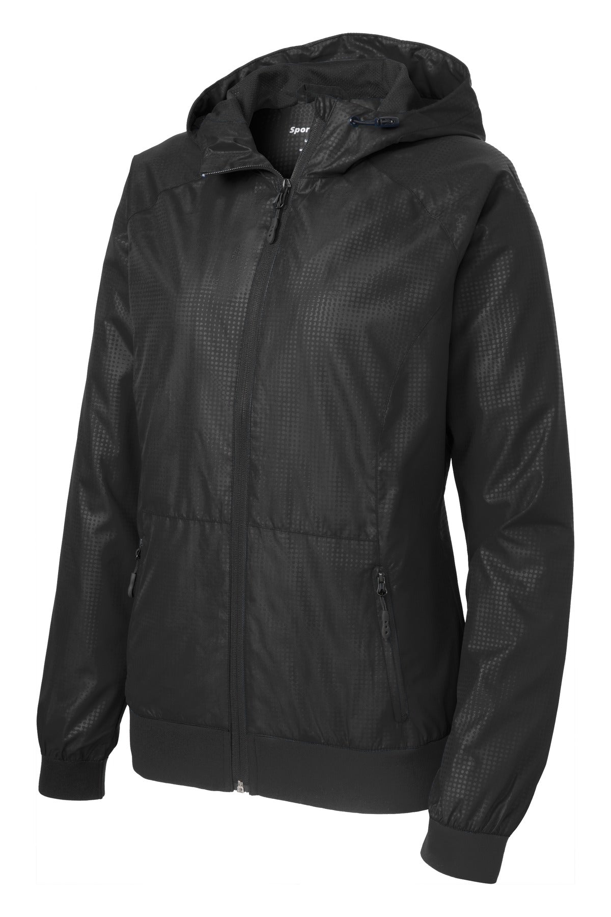Sport-Tek Women's Embossed Hooded Wind Jacket LST53