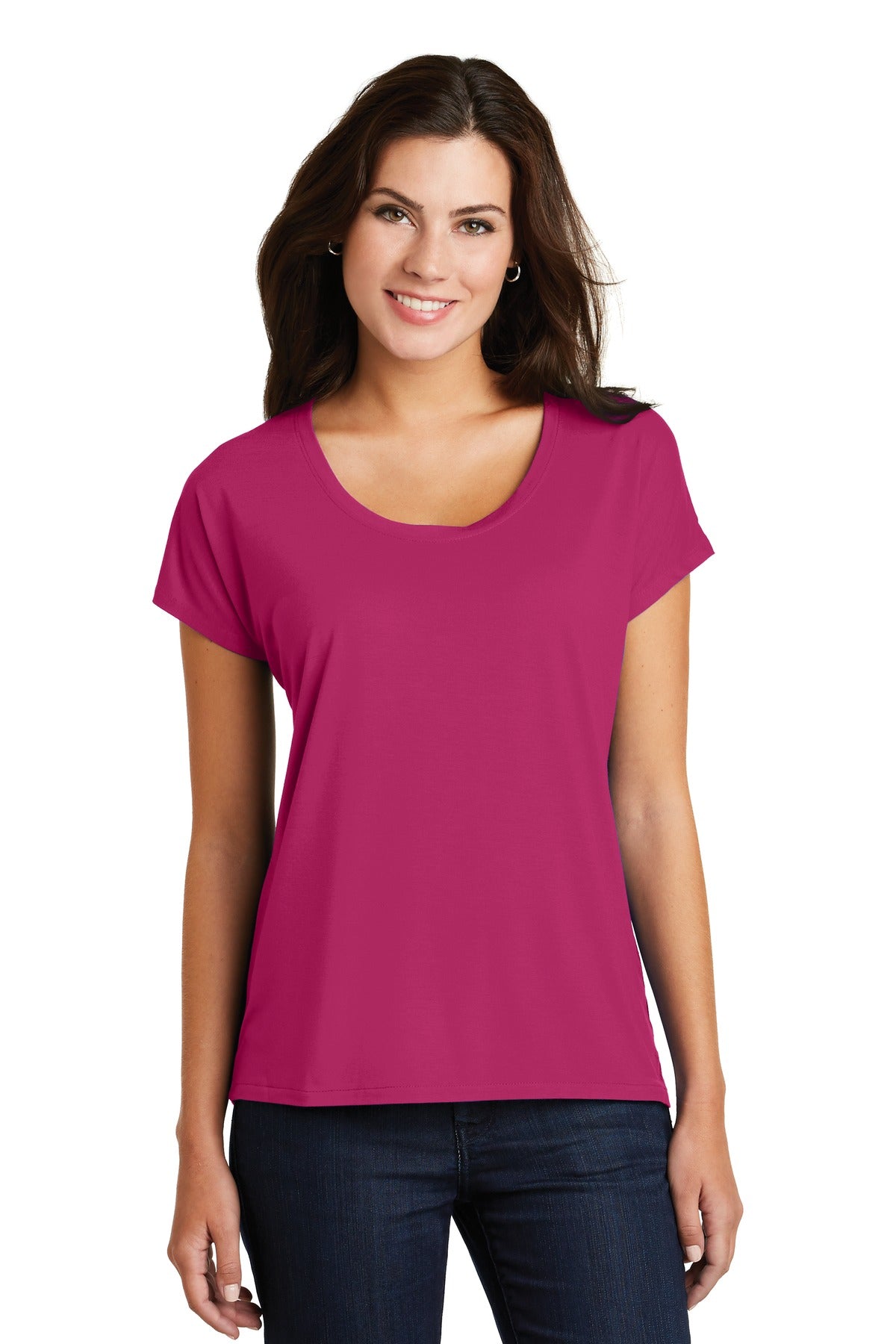 District Women's Drapey Dolman Tee. DM412 District
