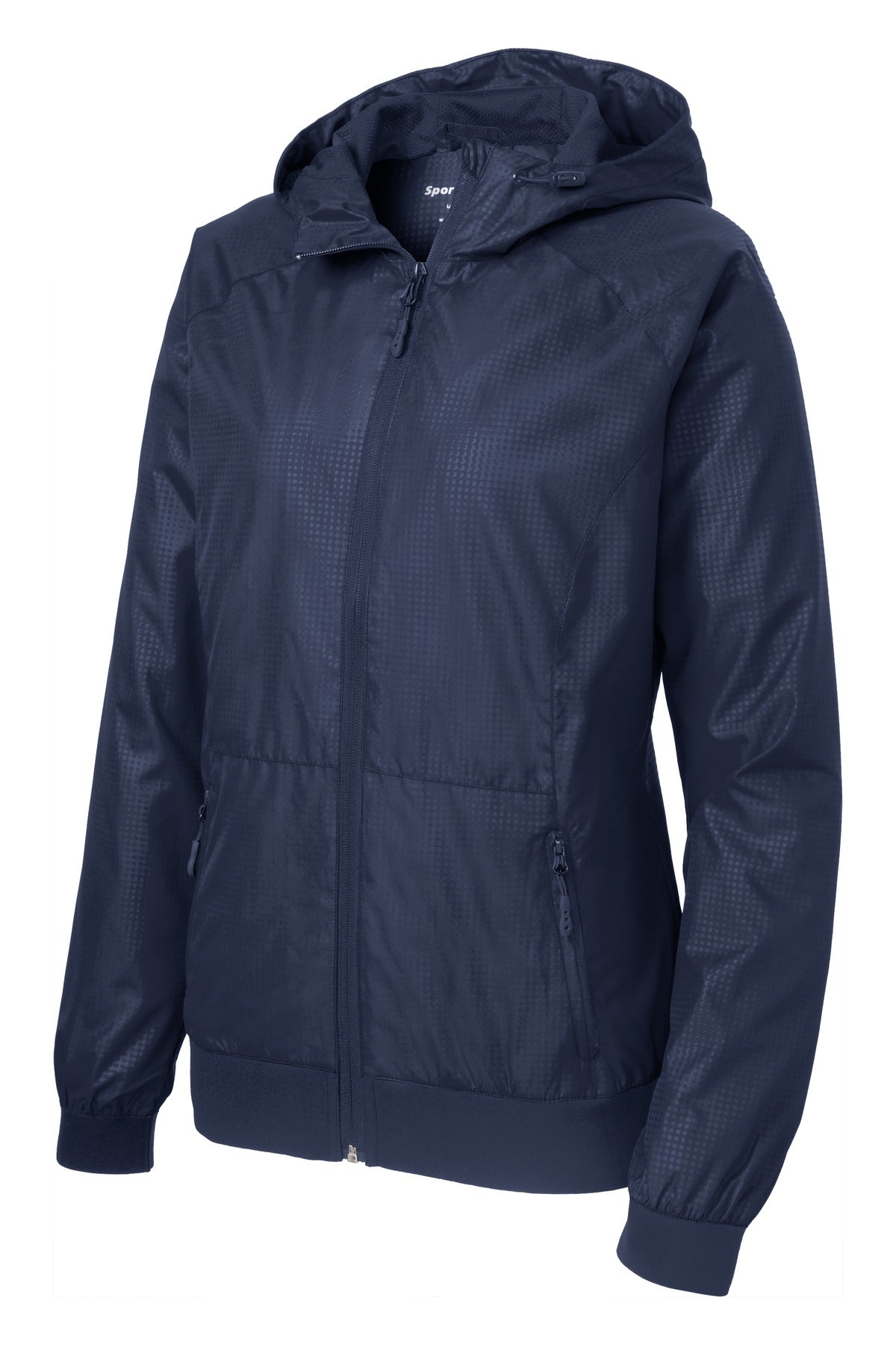 Sport-Tek Women's Embossed Hooded Wind Jacket LST53