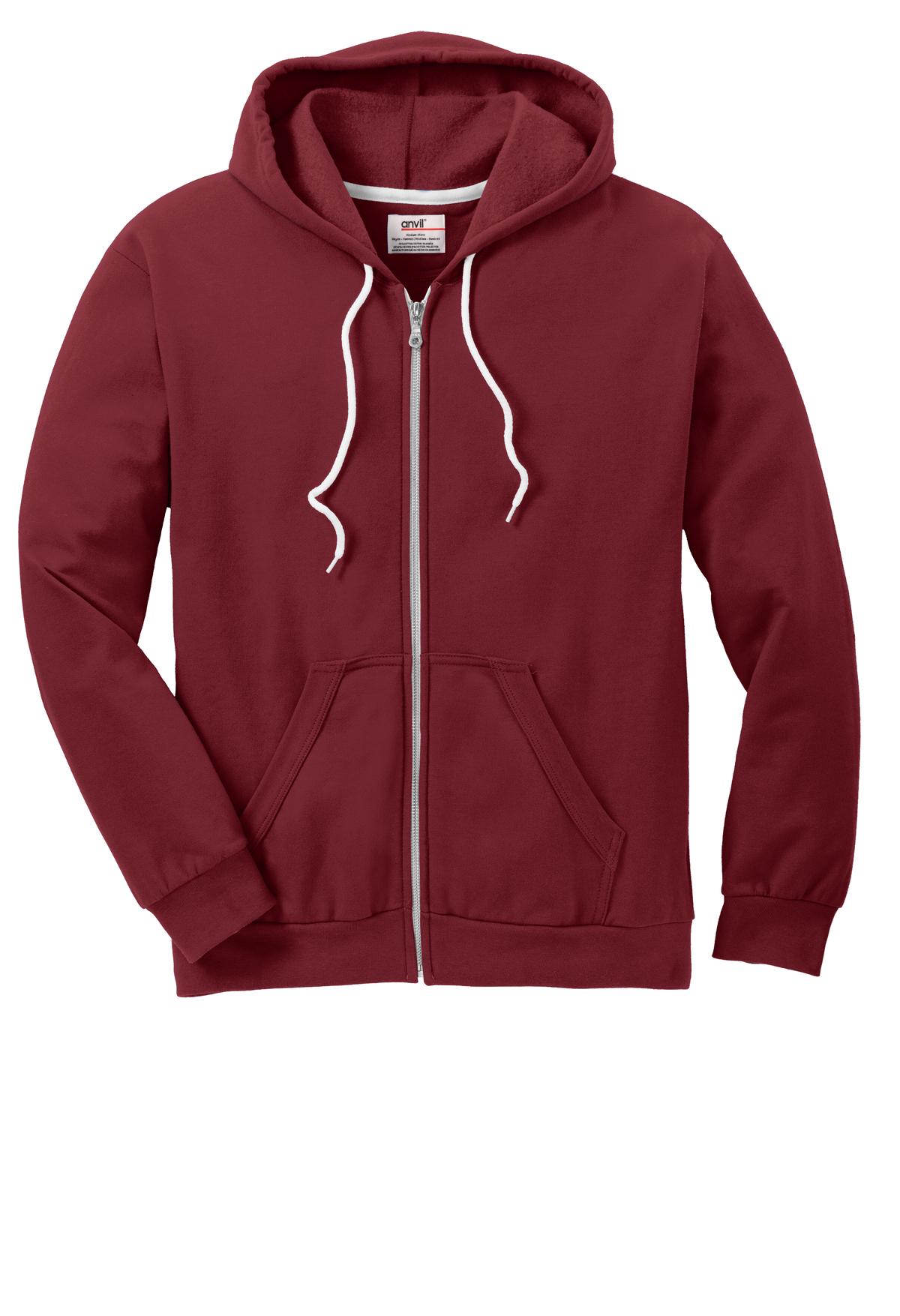 Anvil Full-Zip Hooded Sweatshirt. 71600 Anvil
