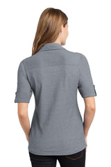 Port Authority Ladies Oxford Pique Double Pocket Polo. L557
