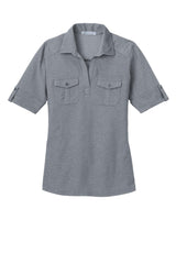Port Authority Ladies Oxford Pique Double Pocket Polo. L557