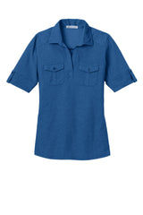 Port Authority Ladies Oxford Pique Double Pocket Polo. L557