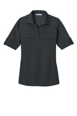 Port Authority Ladies Oxford Pique Double Pocket Polo. L557