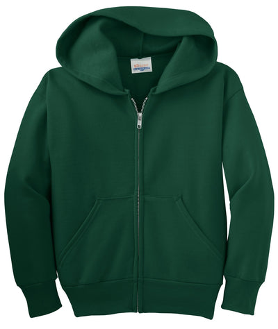 Hanes - Youth EcoSmart Full-Zip Hooded Sweatshirt. P480