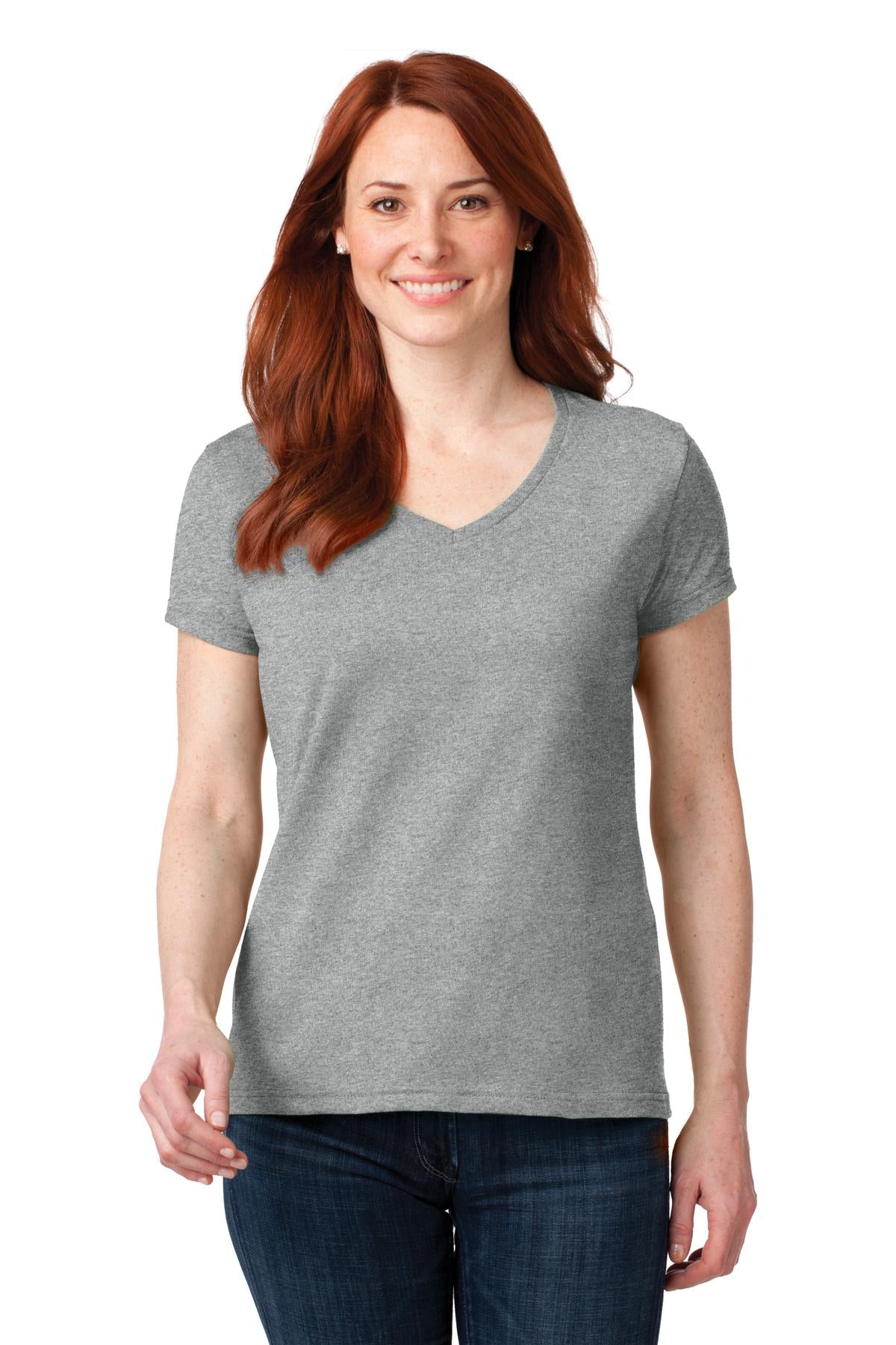 Anvil Ladies 100% Combed Ring Spun Cotton V-Neck T-Shirt. 88VL Anvil