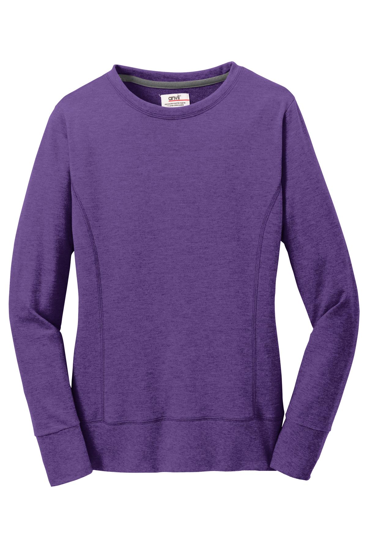 Anvil Ladies French Terry Crewneck Sweatshirt. 72000L Anvil