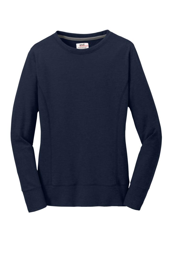 Anvil Ladies French Terry Crewneck Sweatshirt. 72000L Anvil