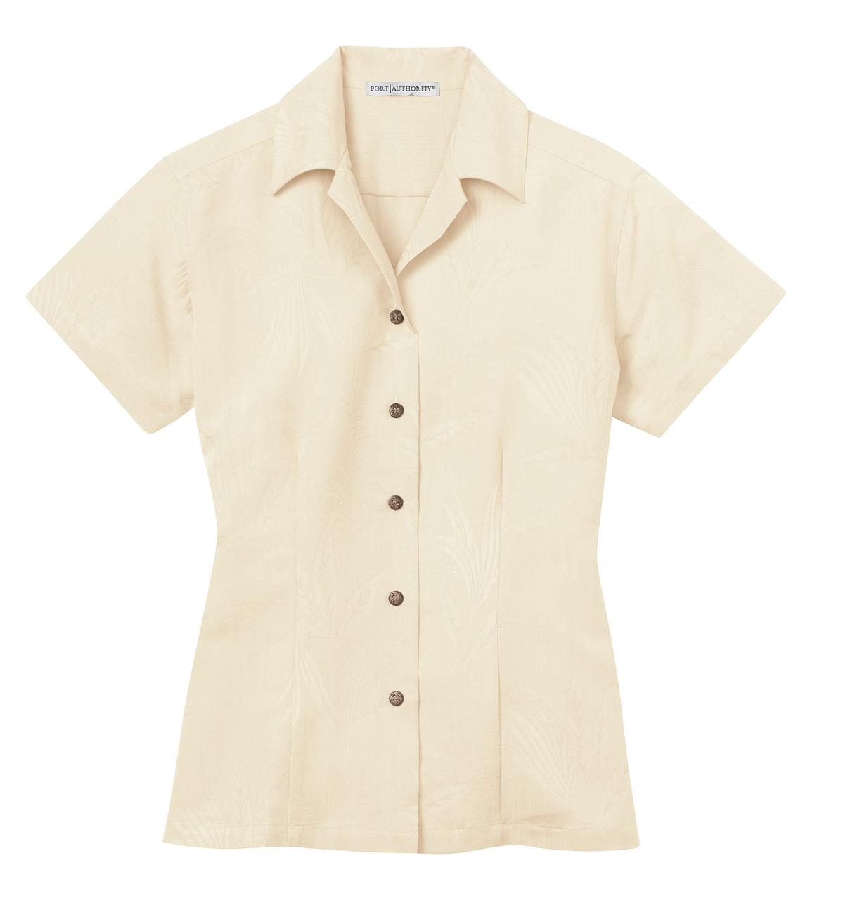 Port Authority Ladies Patterned Easy Care Camp Shirt. L536