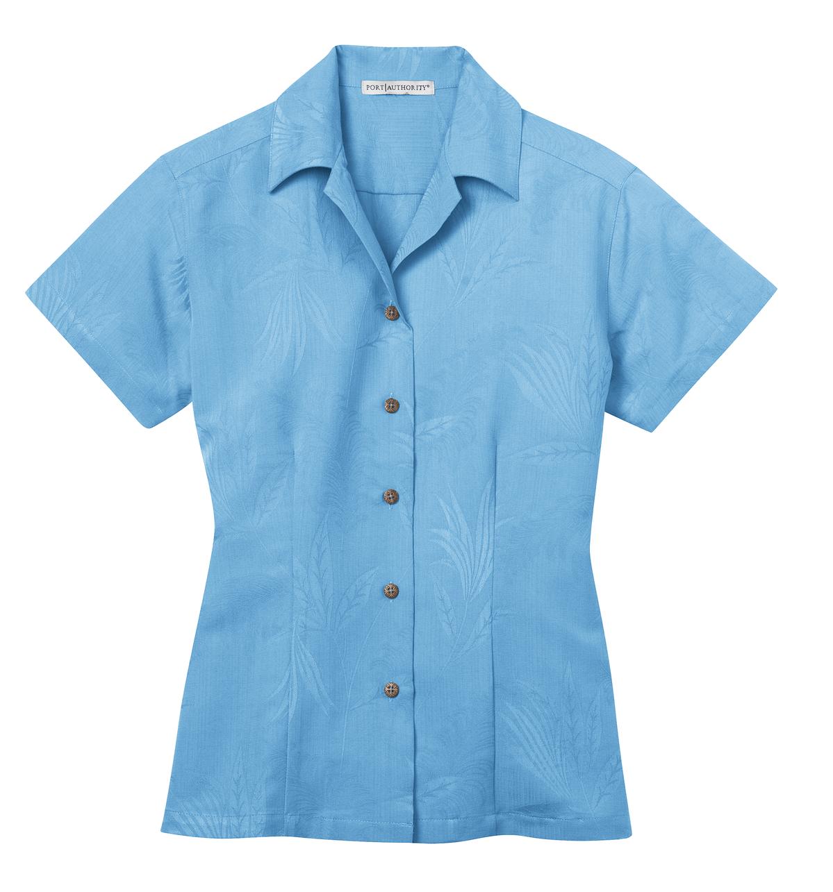 Port Authority Ladies Patterned Easy Care Camp Shirt. L536
