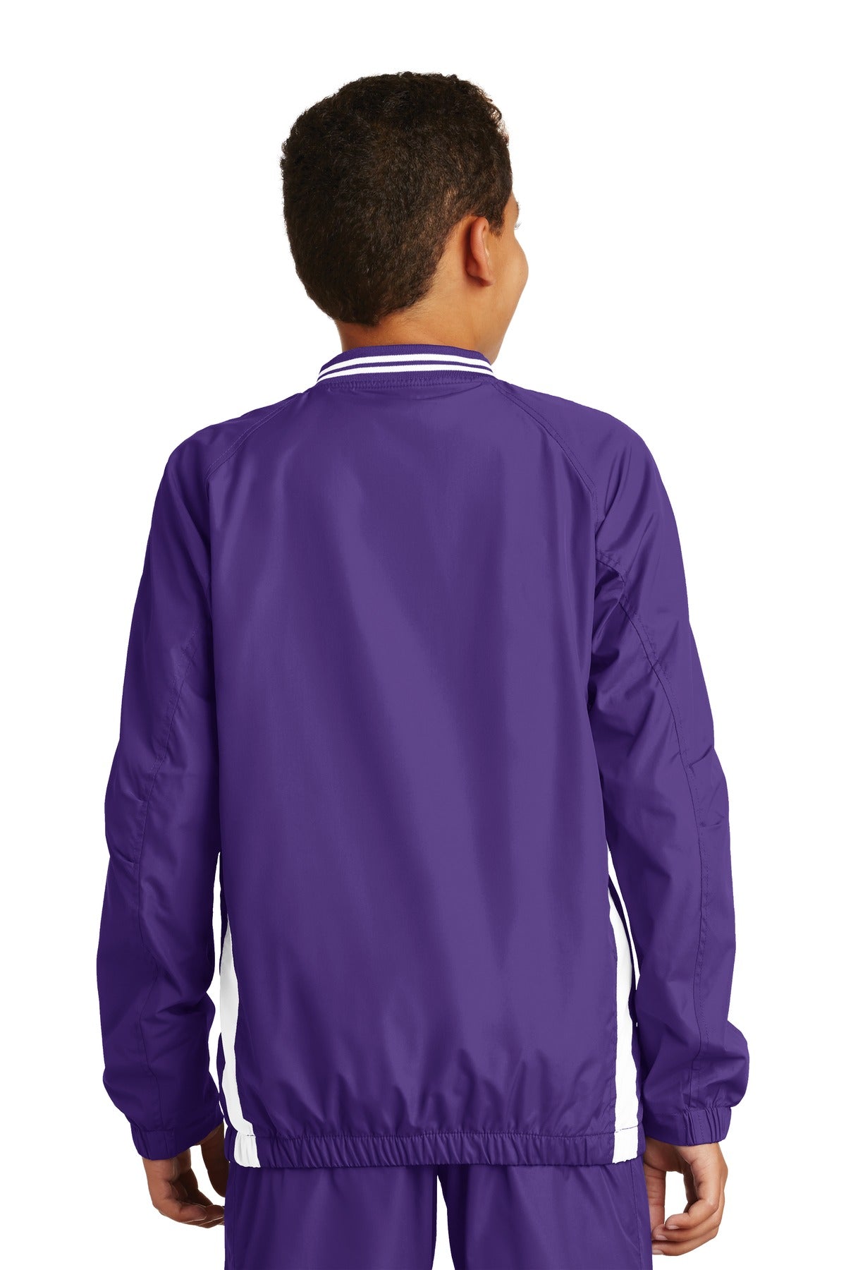 Sport-Tek Youth Tipped V-Neck Raglan Wind Shirt YST62