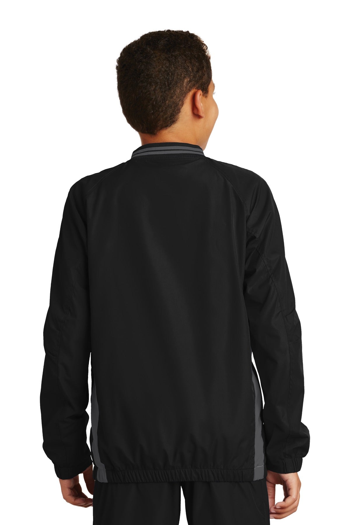 Sport-Tek Youth Tipped V-Neck Raglan Wind Shirt YST62