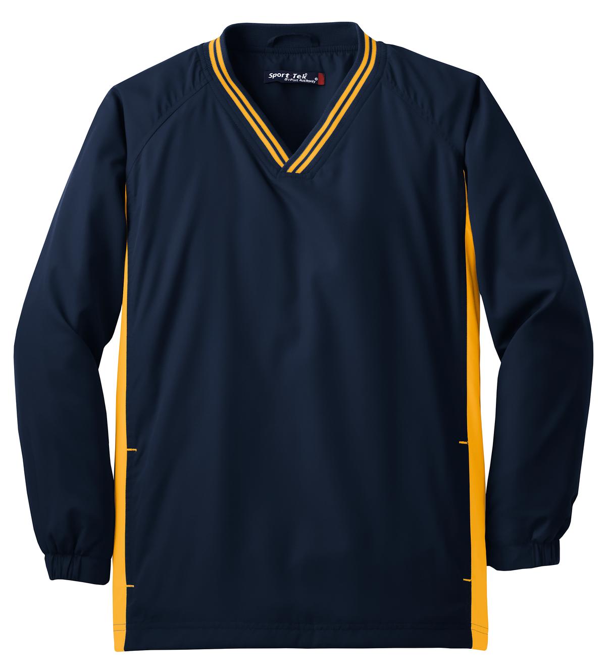 Sport-Tek Youth Tipped V-Neck Raglan Wind Shirt YST62