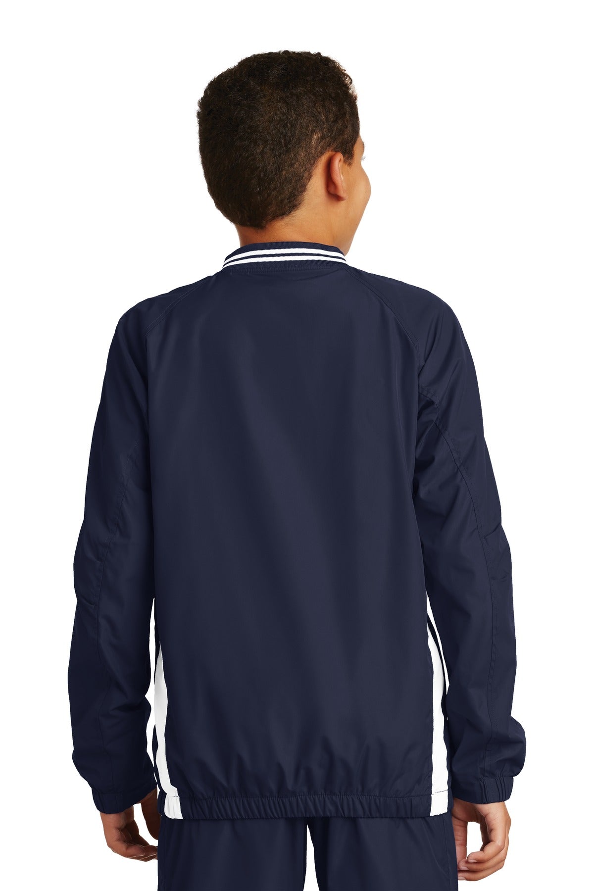 Sport-Tek Youth Tipped V-Neck Raglan Wind Shirt YST62