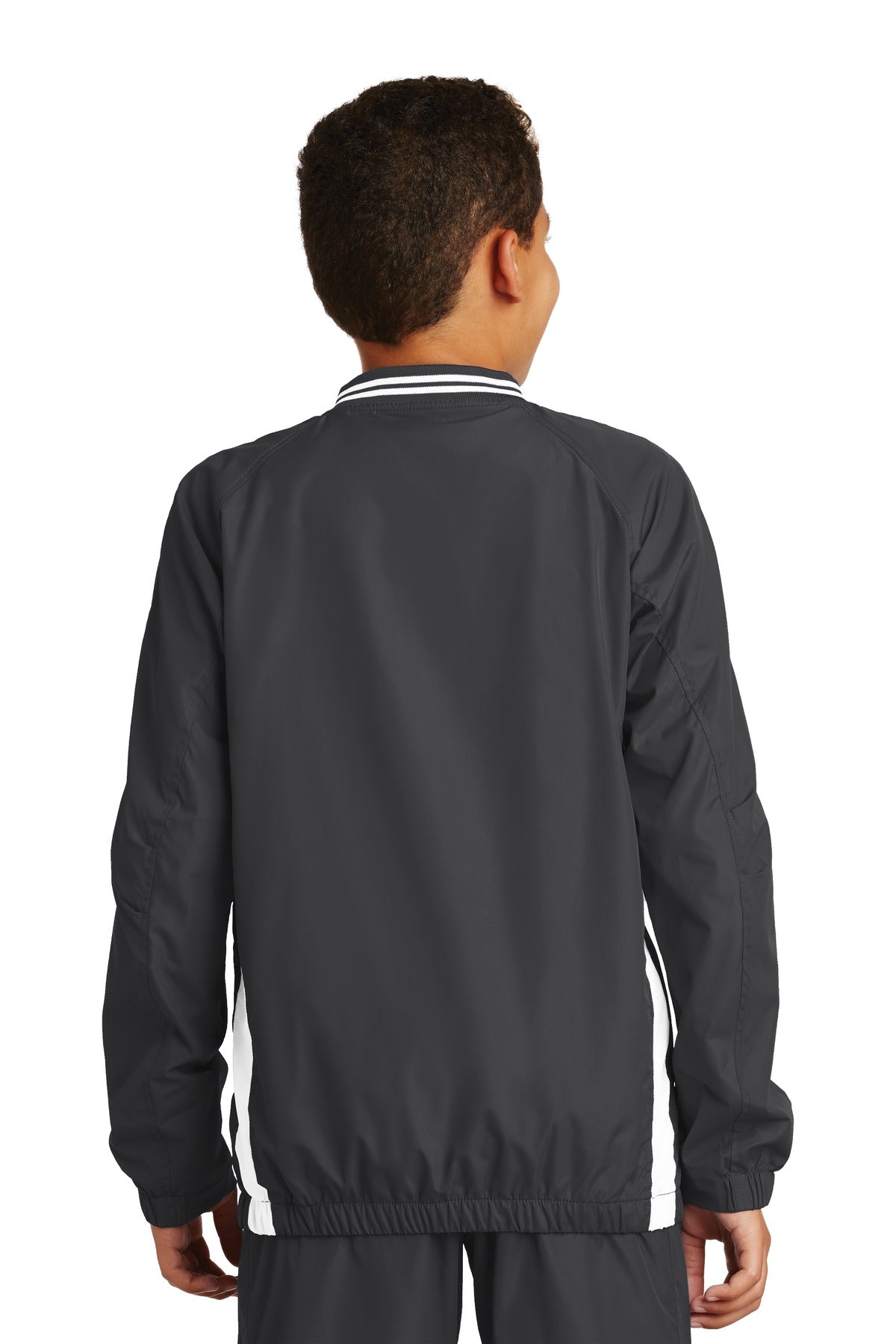 Sport-Tek Youth Tipped V-Neck Raglan Wind Shirt YST62