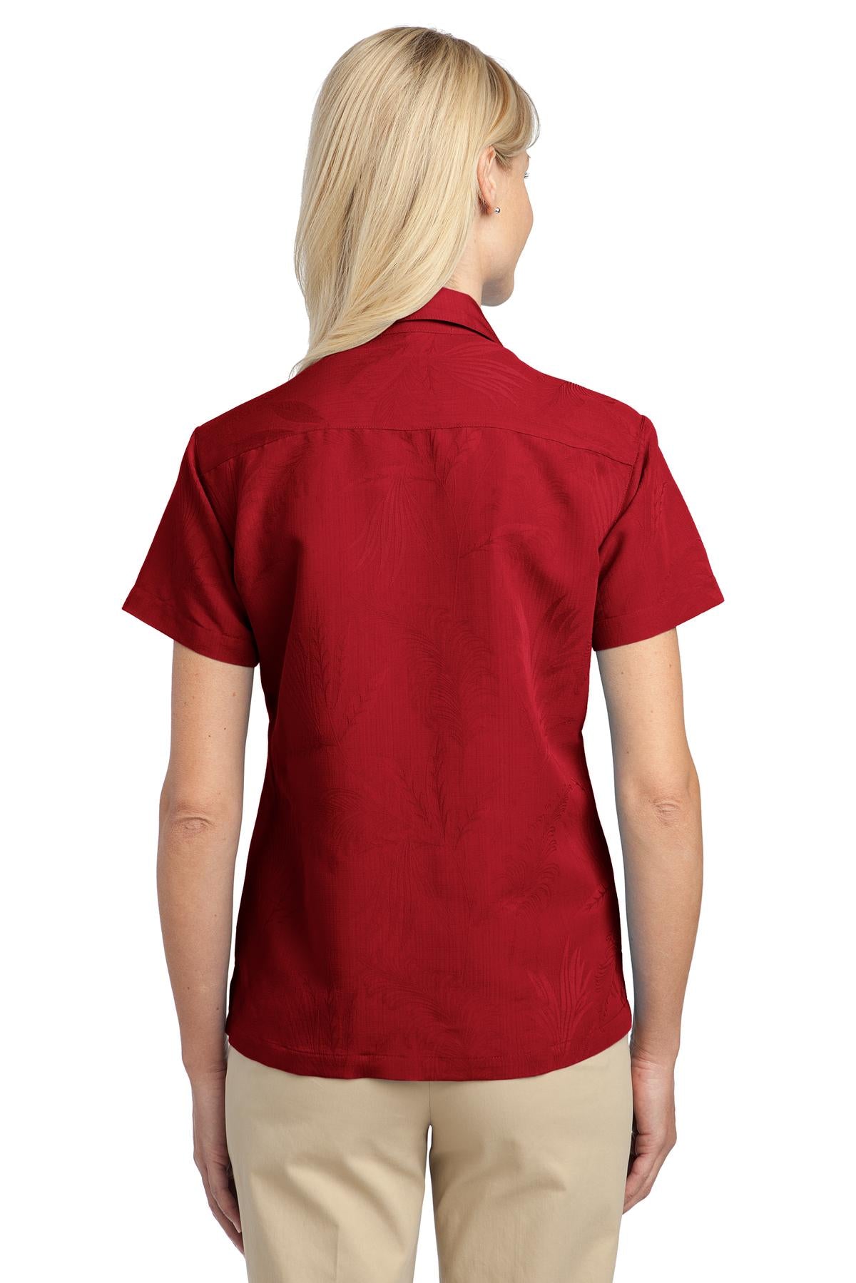 Port Authority Ladies Patterned Easy Care Camp Shirt. L536