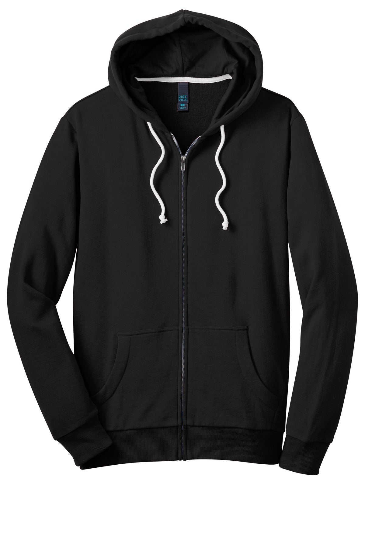 District - Young Mens Core Fleece Full-Zip Hoodie DT190 District