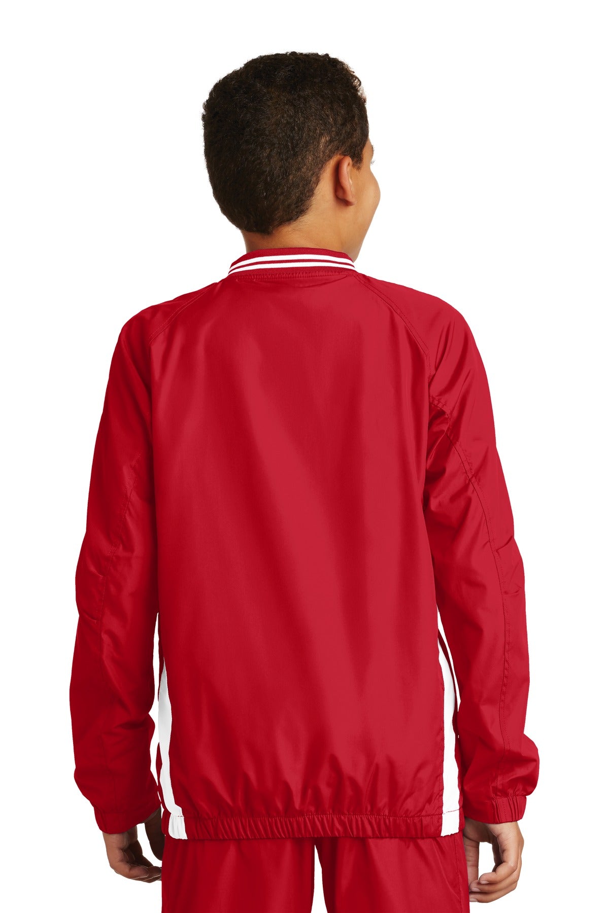 Sport-Tek Youth Tipped V-Neck Raglan Wind Shirt YST62