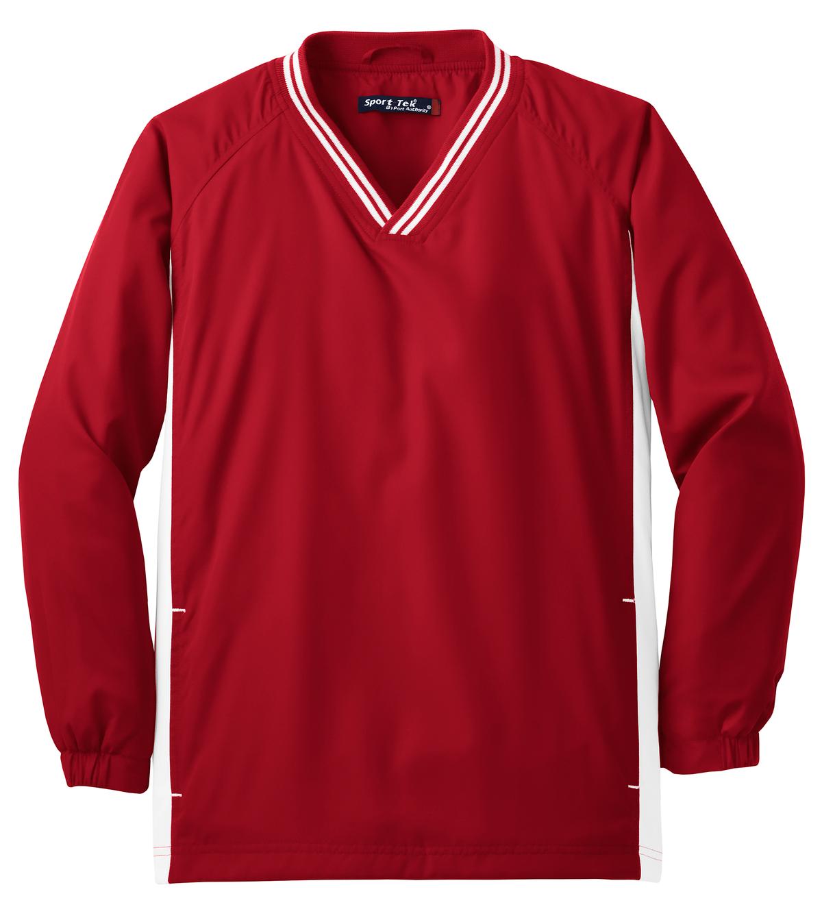 Sport-Tek Youth Tipped V-Neck Raglan Wind Shirt YST62