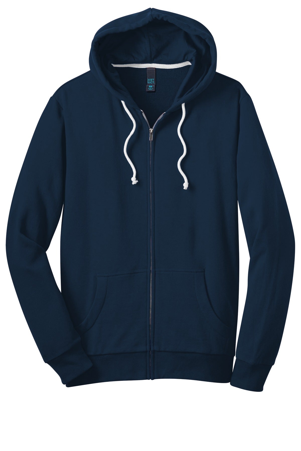 District - Young Mens Core Fleece Full-Zip Hoodie DT190 District