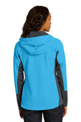 Port Authority Ladies Vertical Hooded Soft Shell Jacket. L319