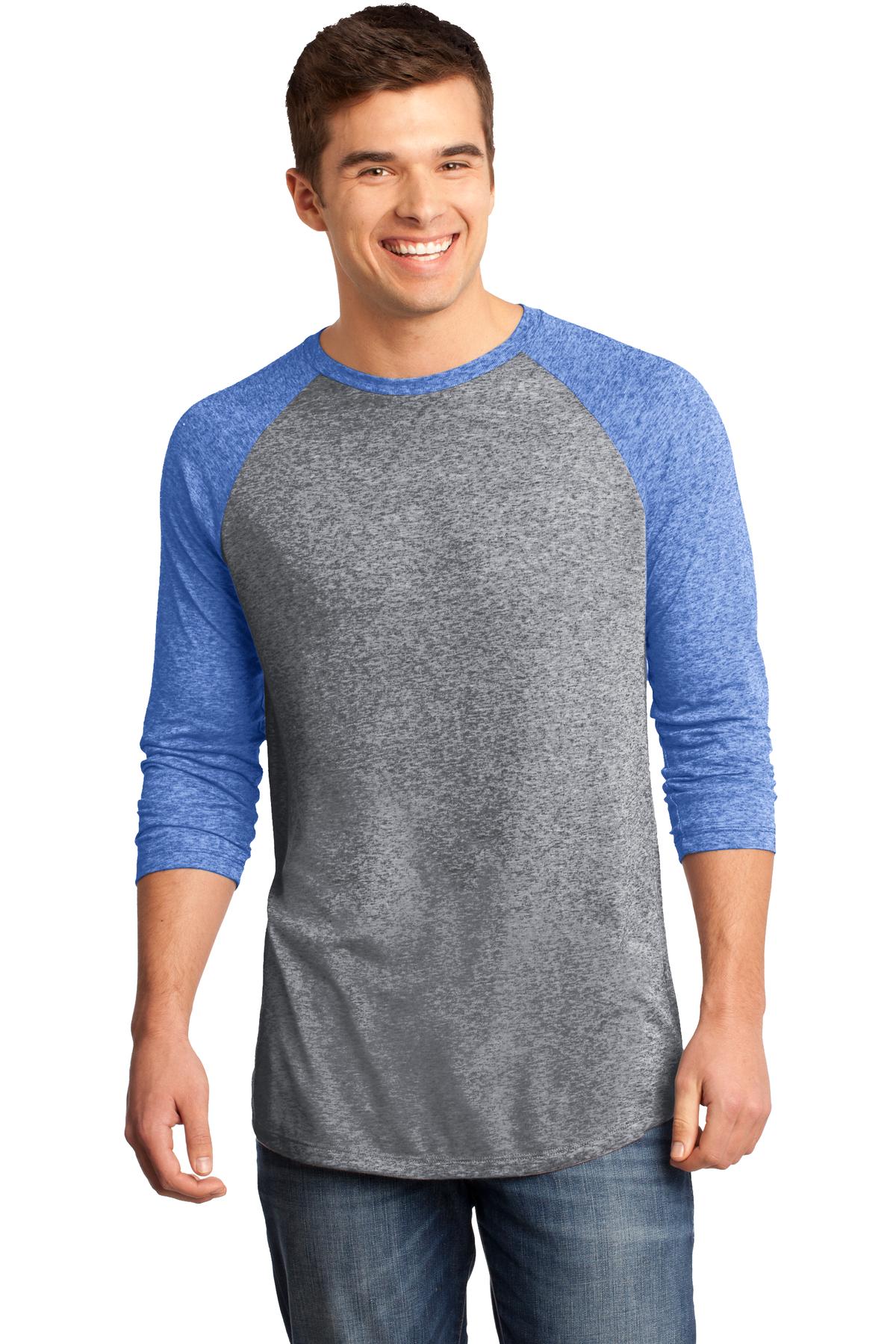 District Young Men's Microburn 3/4-Sleeve Raglan Tee. DT162 District